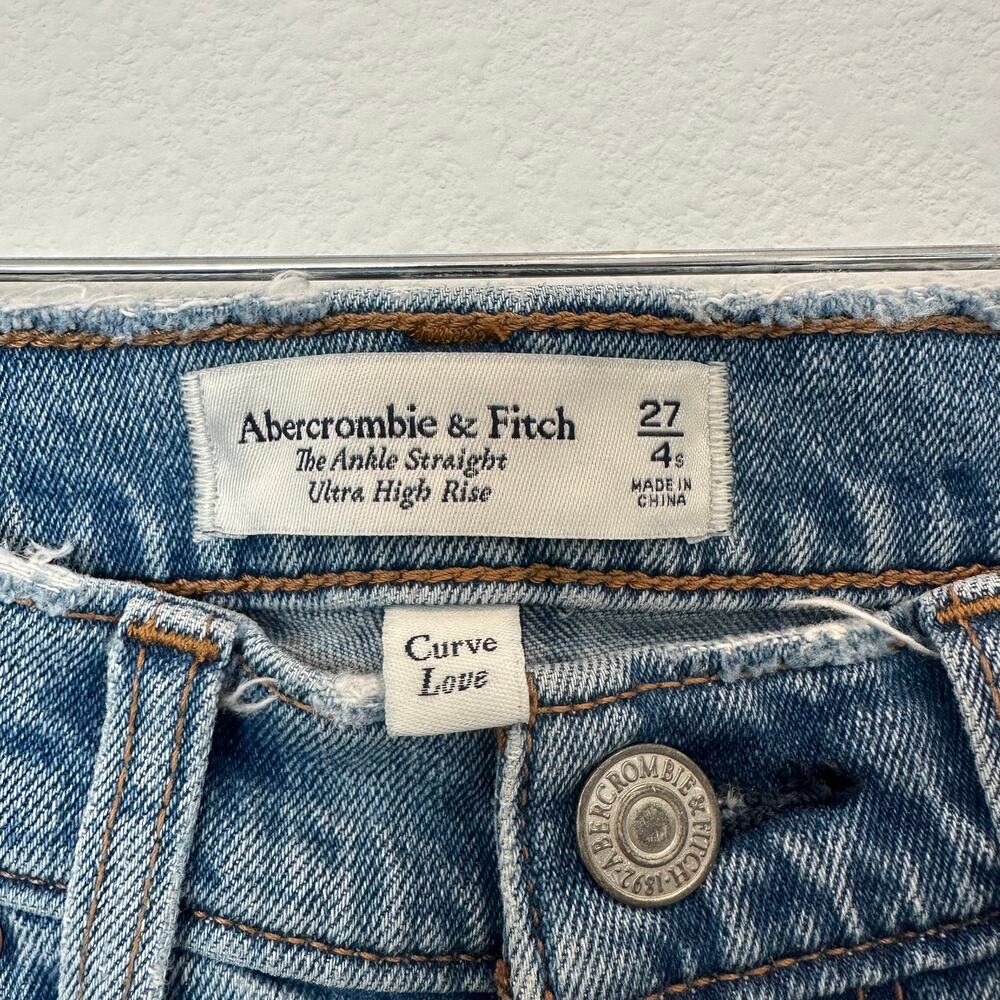 Abercrombie & Fitch Curve Love Ultra High Rise Ankle Straight jeans 27 / 4 short - Picture 5 of 6
